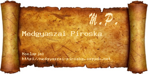 Medgyaszai Piroska névjegykártya
